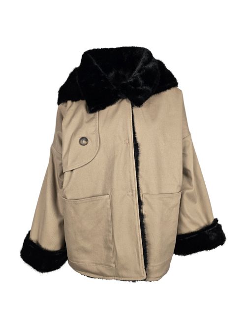 trench donna a scatola con interno in eco-visione cammello Virginia Bizzi | VY8010X+BIVIS878